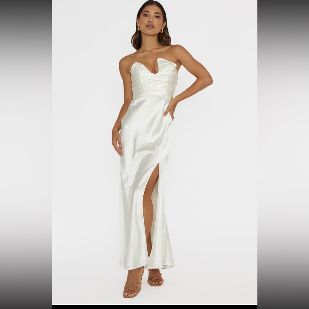 Blaise asymmetrical maxi dress pearl